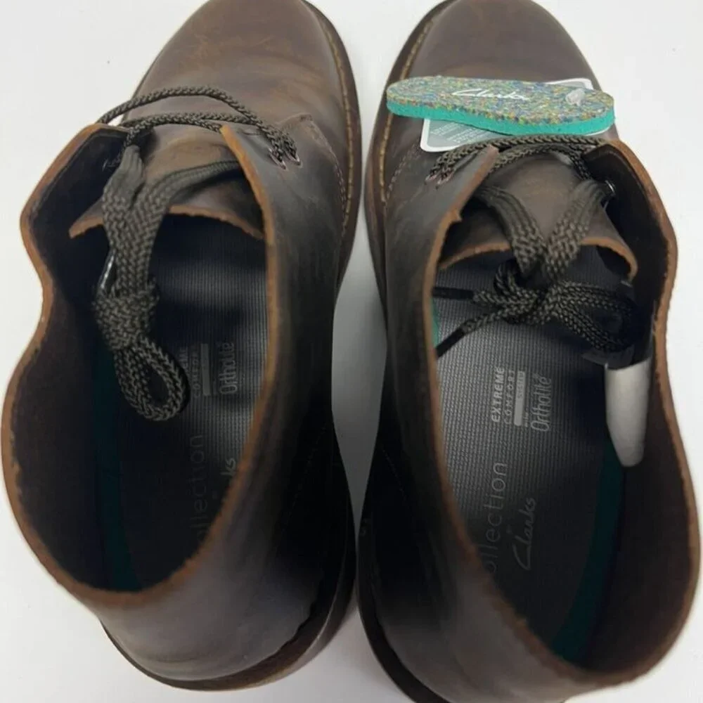 Clarks Mens Bushacre 2 Chukka Boots Brown Leather Size 10